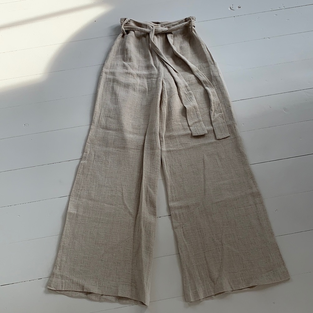 Moon River wide leg linen/cotton pants